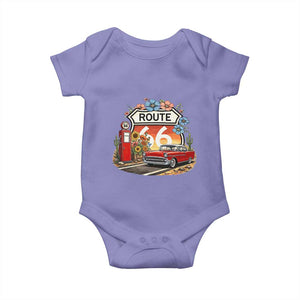 Retro Route Highway 66 Baby Onesie Boho Wildflower Americana Floral TS12 Violet Print Your Wear