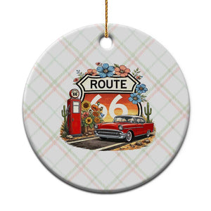 Retro Route Highway 66 Ceramic Ornament Boho Wildflower Americana Floral TS12 1pc Christmas Plaid Print Your Wear