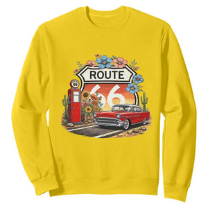 Retro Route Highway 66 Sweatshirt Boho Wildflower Americana Floral TS12 Daisy Print Your Wear