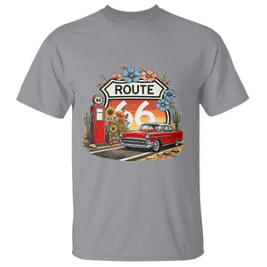 Retro Route Highway 66 T Shirt Boho Wildflower Americana Floral TS12 Sport Gray Print Your Wear