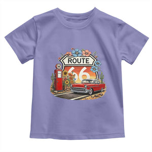 Retro Route Highway 66 Toddler T Shirt Boho Wildflower Americana Floral TS12 Violet Print Your Wear