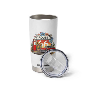 Retro Route Highway 66 Tumbler Cup Boho Wildflower Americana Floral TS12 Print Your Wear
