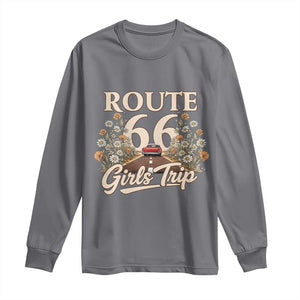 Retro Floral Route Highway 66 Girls Trip Road Trip Long Sleeve Shirt