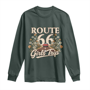 Retro Floral Route Highway 66 Girls Trip Road Trip Long Sleeve Shirt