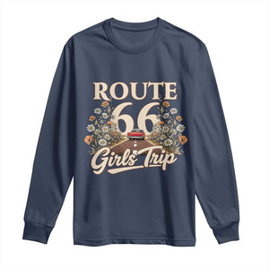 Retro Floral Route Highway 66 Girls Trip Road Trip Long Sleeve Shirt