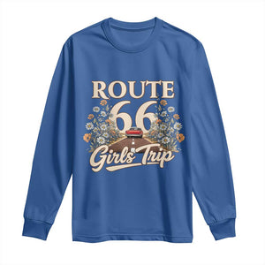 Retro Floral Route Highway 66 Girls Trip Road Trip Long Sleeve Shirt