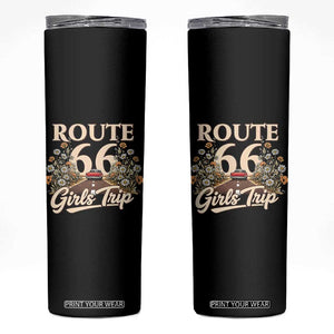 Retro Floral Route Highway 66 Girls Trip Road Trip Skinny Tumbler