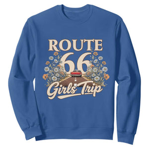 Retro Floral Route Highway 66 Girls Trip Road Trip Sweatshirt
