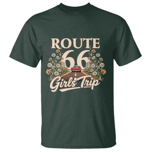 Retro Floral Route Highway 66 Girls Trip Road Trip T Shirt