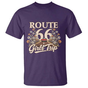 Retro Floral Route Highway 66 Girls Trip Road Trip T Shirt