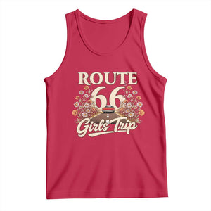 Retro Floral Route Highway 66 Girls Trip Road Trip Tank Top