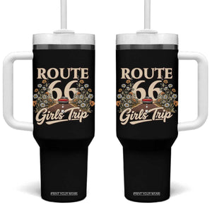 Retro Floral Route Highway 66 Girls Trip Road Trip Tumbler With Handle