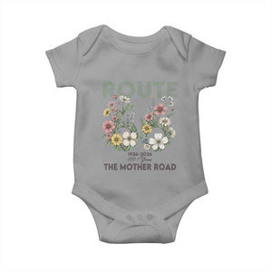 Route Highway 66 Baby Onesie Floral Centennial 100 Year Anniversary TS12 Sport Gray Print Your Wear
