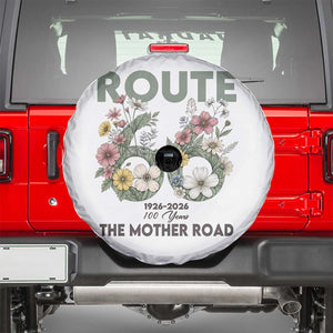 Route Highway 66 Spare Tire Cover Floral Centennial 100 Year Anniversary TS12 White Print Your Wear