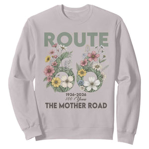 Route Highway 66 Sweatshirt Floral Centennial 100 Year Anniversary TS12 Ice Gray Print Your Wear