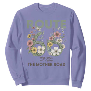 Route Highway 66 Sweatshirt Floral Centennial 100 Year Anniversary TS12 Violet Print Your Wear