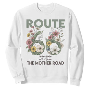 Route Highway 66 Sweatshirt Floral Centennial 100 Year Anniversary TS12 White Print Your Wear