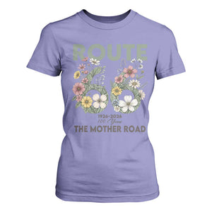 Route Highway 66 T Shirt For Women Floral Centennial 100 Year Anniversary TS12 Violet Print Your Wear