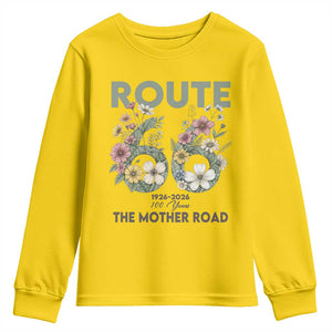 Route Highway 66 Youth Sweatshirt Floral Centennial 100 Year Anniversary TS12 Daisy Print Your Wear