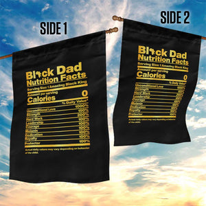Black Dad Nutrition Facts Garden Flag African American Fathers Day