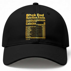 Black Dad Nutrition Facts Baseball Cap African American Fathers Day