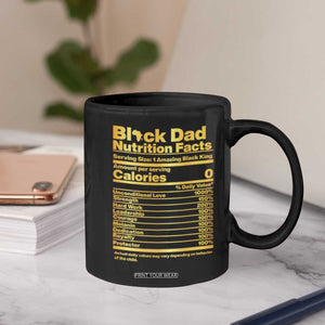 Black Dad Nutrition Facts Coffee Mug African American Fathers Day