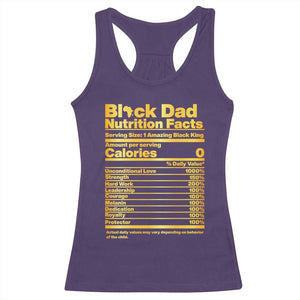 Black Dad Nutrition Facts Racerback Tank Top African American Fathers Day