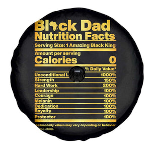Black Dad Nutrition Facts Spare Tire Cover African American Fathers Day
