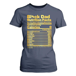 Black Dad Nutrition Facts T Shirt For Women African American Fathers Day