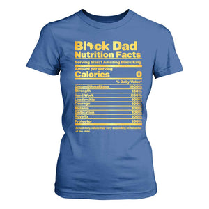 Black Dad Nutrition Facts T Shirt For Women African American Fathers Day