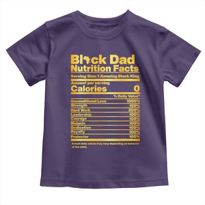 Black Dad Nutrition Facts Toddler T Shirt African American Fathers Day