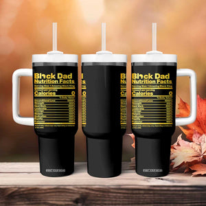 Black Dad Nutrition Facts Tumbler With Handle African American Fathers Day