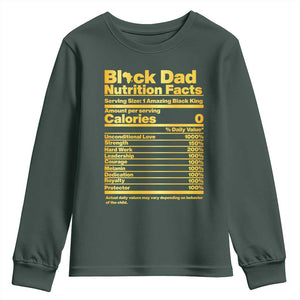 Black Dad Nutrition Facts Youth Sweatshirt African American Fathers Day