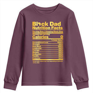 Black Dad Nutrition Facts Youth Sweatshirt African American Fathers Day
