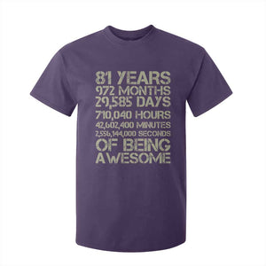 Vintage 81st Milestone Birthday T Shirt For Kid 81 Years Of Being Awesome