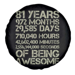 Vintage 81st Milestone Birthday Spare Tire Cover 81 Years Of Being Awesome