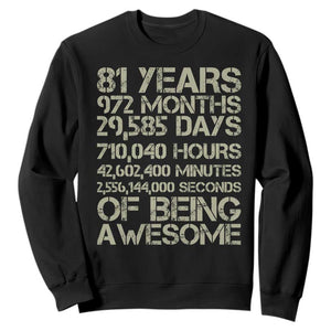 Vintage 81st Milestone Birthday Sweatshirt 81 Years Of Being Awesome
