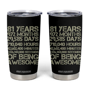 Vintage 81st Milestone Birthday Tumbler Cup 81 Years Of Being Awesome