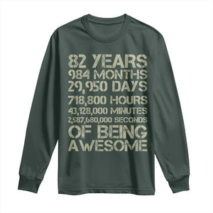 Vintage 82nd Milestone Birthday Long Sleeve Shirt 82 Years Of Being Awesome