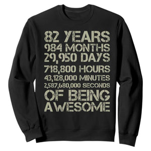 Vintage 82nd Milestone Birthday Sweatshirt 82 Years Of Being Awesome