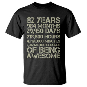 Vintage 82nd Milestone Birthday T Shirt 82 Years Of Being Awesome