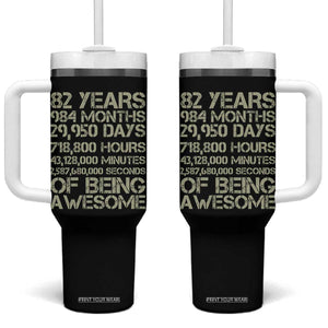 Vintage 82nd Milestone Birthday Tumbler With Handle 82 Years Of Being Awesome