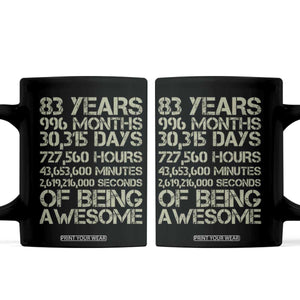Vintage 83rd Milestone Birthday Coffee Mug 83 Years Of Being Awesome
