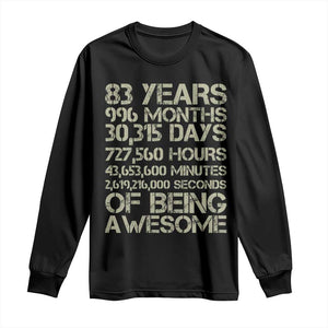 Vintage 83rd Milestone Birthday Long Sleeve Shirt 83 Years Of Being Awesome