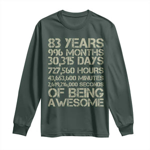 Vintage 83rd Milestone Birthday Long Sleeve Shirt 83 Years Of Being Awesome