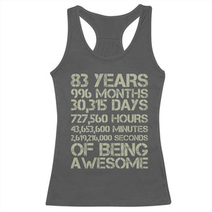 Vintage 83rd Milestone Birthday Racerback Tank Top 83 Years Of Being Awesome
