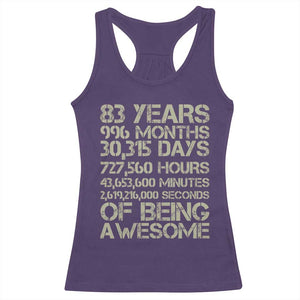 Vintage 83rd Milestone Birthday Racerback Tank Top 83 Years Of Being Awesome