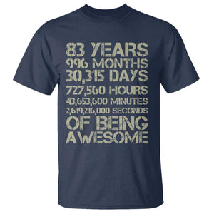 Vintage 83rd Milestone Birthday T Shirt 83 Years Of Being Awesome