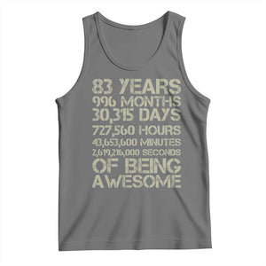 Vintage 83rd Milestone Birthday Tank Top 83 Years Of Being Awesome