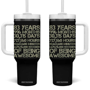 Vintage 83rd Milestone Birthday Tumbler With Handle 83 Years Of Being Awesome